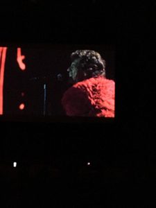 Mick Jagger belts it out in red. image: Socially Sparked News